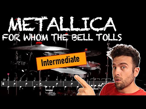 Metallica - For Whom The Bell Tolls - Drum cover (with scrolling drum score)