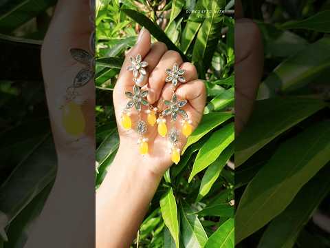 Diy Long Earrings 💛 #diy #shorts #diyjewellerymaking #ytshort #handmadejewellery