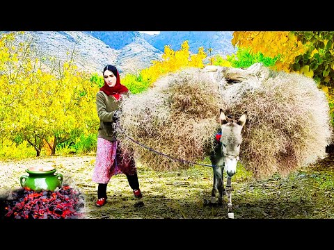 Village Life Iran: Winter Preparations | Bread Baking & Donkey Riding