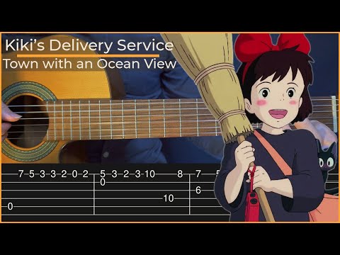 Kiki's Delivery Service - A Town with an Ocean View (Simple Guitar Tab)