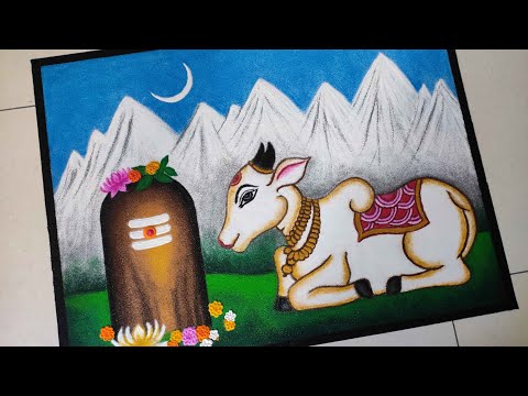 Mahashivratri Special Rangoli 🍀🌸 Shivling Rangoli || Shivratri Rangoli