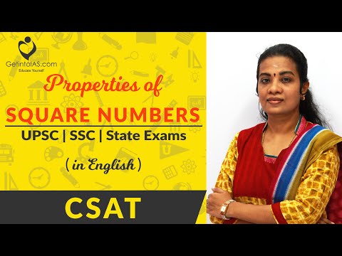 Properties of Square Numbers | CSAT | In English | UPSC | GetintoIAS