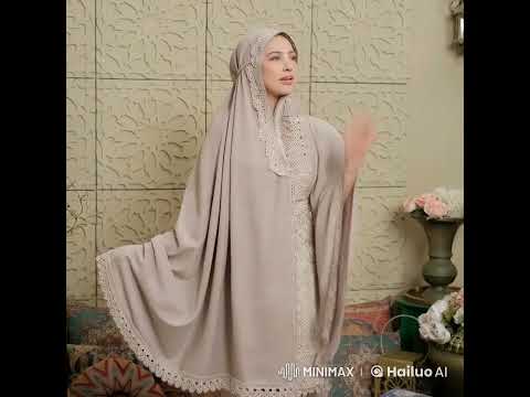 Mukenah 2in1 dewasa dengan design atau model brukat sudah include dengan tas