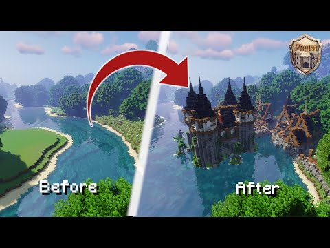 Minecraft: Building A Medieval Lake Village + Castle!