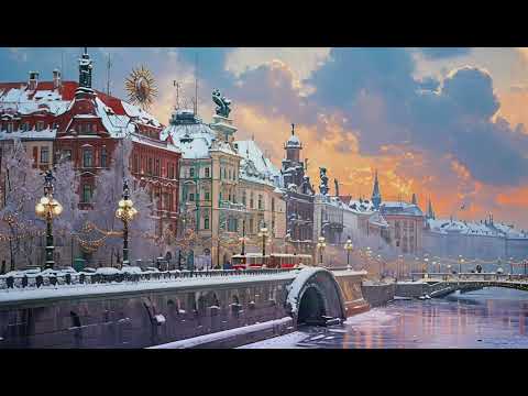 Soft Jazz🎵 Music of Snowy❄️ European Village. Stress Relief. Study. Work.