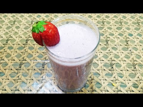 Strawberry Banana Smoothie Without Yogurt Recipe | Banana Strawberry Smoothie Without Yogurt | Shake