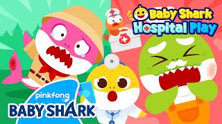 [🏥NEW] Yikes! The Shark Family Got Hurt! | Baby Shark Doctor | Hospital Play | Baby Shark Official