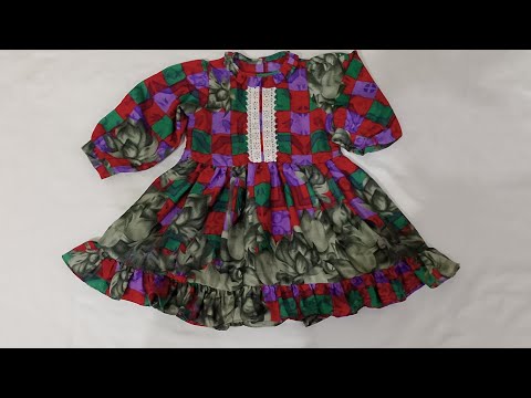 how to stitch baby frock design for winter 2 to 3 years old baby girl