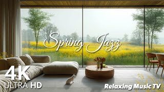 🎹Spring Jazz and Canola Flower Garden View! Piano Healing Music for Meditation and Concentration