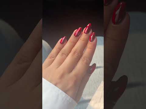 Red glass nails - red manicure designs