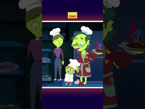 Teehee Town - Five Zombies Cooking At A Party #ytshorts #skeletons #halloween #zombiezone