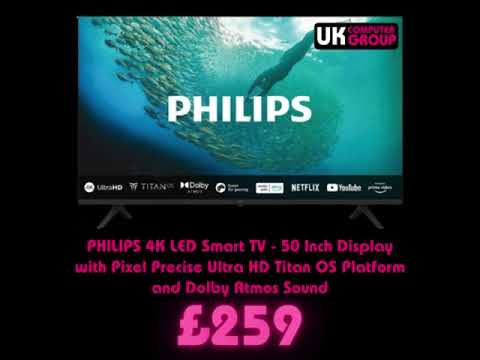 PHILIPS 4K LED Smart TV - 50 Inch Display with Pixel Precise Ultra HD Titan OS Platform.