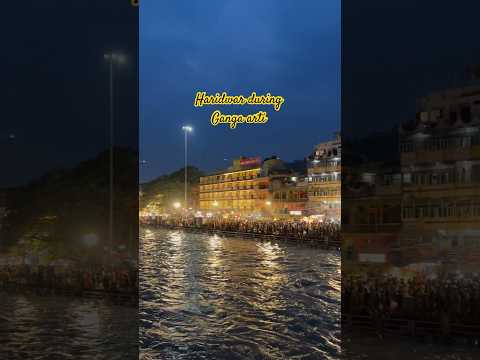 Haridwar During Ganga aarti #shorts #youtubeshorts #gangariver #gangaaarti