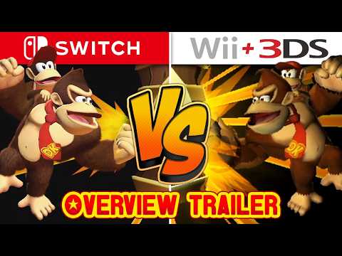 NEW Donkey Kong Country Returns HD Graphics Comparison - Switch vs. Wii & 3DS (Overview Trailer)