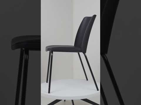 Nato Black PVC Cafe Chair with Cushion With Restaurant and Cafe