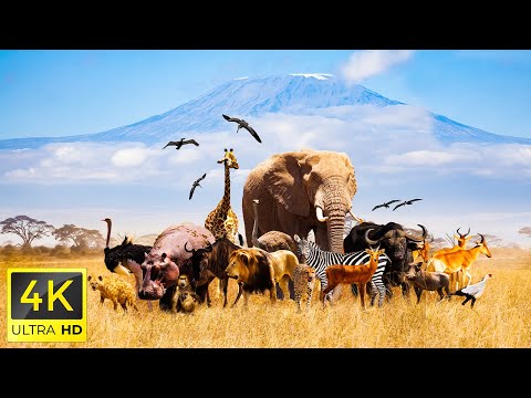 4K African Wildlife: Journey into the Wild in Amboseli Park | Kenya With Calming Music in 4K