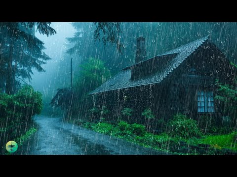 Fall Asleep Soundly in 3 Minutes ⛈Heavy Rain & Thunder Rumbling on Roof at Night to Relax Your Mind