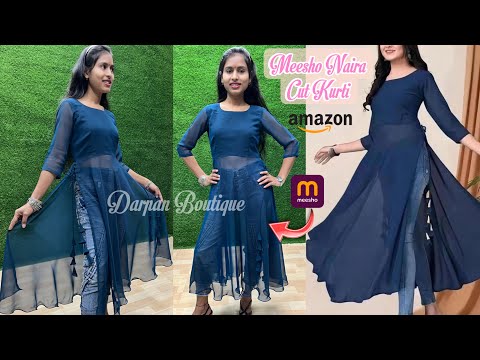 Subscriber demand:- meesho Naira Cut Kurti / Girls Wear Naira Style Kurti Cutting and Stitching