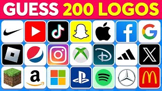 Guess the Logo in 3 Seconds | 200 Famous Logos 🍏🥇 Logo Quiz 2025