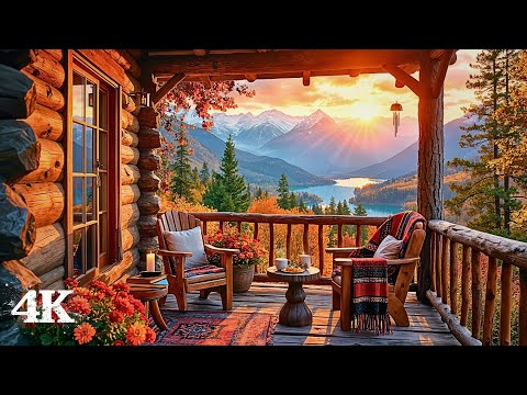 Alpine Lodge Porch Ambience | Feel at Peace with Wind Chimes & Birdsong