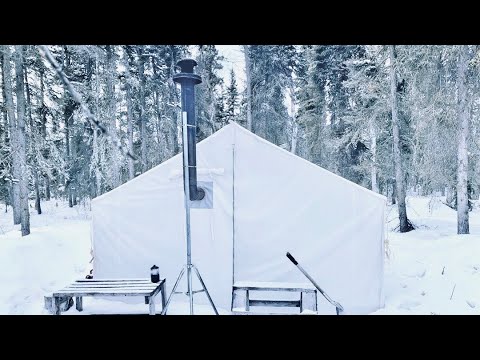 -39C EXTREME COLD WINTER CAMPING in a HOT TENT