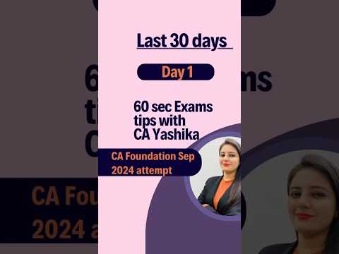 Last 30 days strategy| Crack CA Foundation | Exams Tips | CA Foundation | Exams tips| strategy