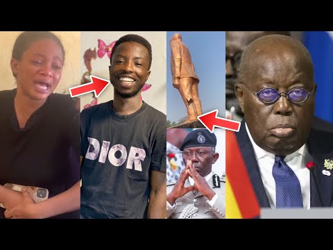 Nana Addo's Statue Damαged; Wife Of Mαn Who D!ɛd In P0l!ce CLASH Over Elections At Mankranso Speaks