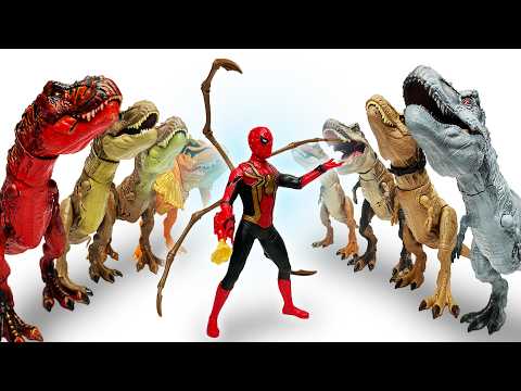 Spider-Man VS Huge Jurassic World TREX Collection | Dino Trackers, Epic Evolution, and More!