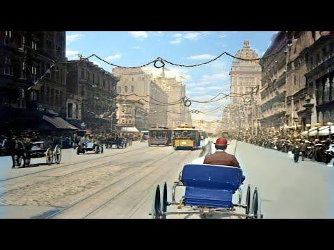 San Francisco 1900s in color [60fps,Remastered] w/sound design added