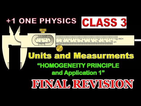 +1 RV3 || Homogeneity Principle || +1 Revision || Revision || +1 Physics || Units and Measurements