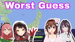 Hololive Zero With Their Worst Guess - Miko Sora Roboco Azki | GeoGuessr [Hololive/Eng Sub]