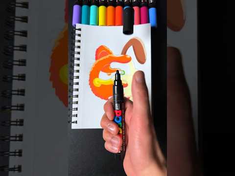 Drawing Garfield Fusion Effect! Satisfying Art! (#shorts)