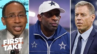 FIRST TAKE | Stephen A. Smith "on-fire" to Troy Aikman says Cowboys HC job is not a coveted position