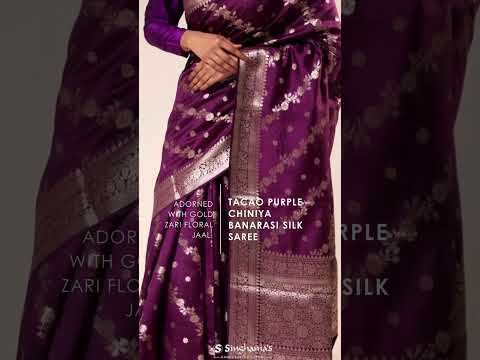 Tacao Purple Chiniya Banarasi Silk Saree | SINGHANIAS | Ph: 913 323 3310