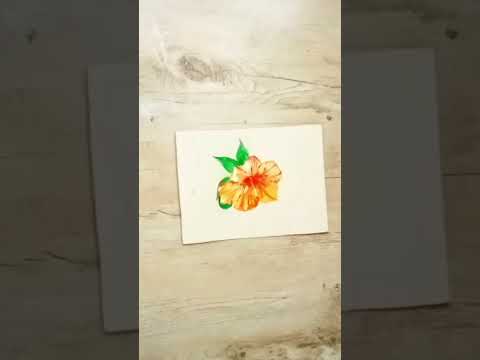 flower painting with watercolour on canvas sheet #flowers #painting #canvas #watercolor