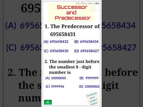 Successor and Predecessor concept abhi seekhen | #shorts #youtubeshorts  #predecessor #successor