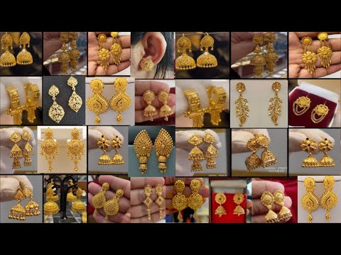 Gold Earrings Designs 2024 | Tops Earrings Design | Stud Earrings | Gold jewelry