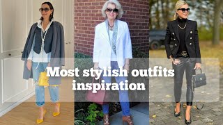 Most stylish outfits inspiration for women over 50 💗✨