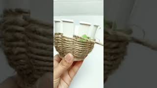 JUTE BASKET 🧺#jute_craft_ideas_easy #juteart #jute #craftidea #shorts #doityourself #craftvideos