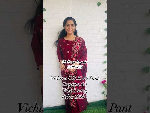 കിടിലൻ കുർത്തി സെറ്റ് #ragaah #vichitrasilk #festival #handworkkurtis