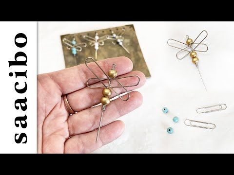 How To Make Dragonfly Charms With 2 Paper Clips & 3 Beads - Tutorial