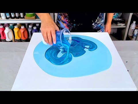 Experimenting with Negative Space! - Thin Paint and Water Straight Pour Art