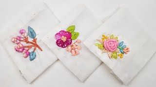 EASY HANDKERCHIEF EMBROIDERY DESIGNS FOR BEGINNERS/Embroidery Patterns #embroidery #handembroidery