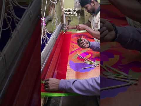 Making of Silk Paithani Saree Designs #traditional #saree #paithani #machine #handloom