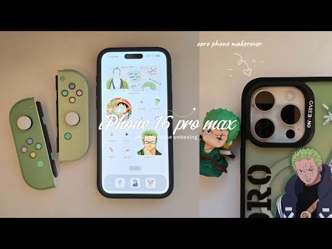 🍃iPhone 16 pro max aesthetic case unboxing | zoro phone makeover + more