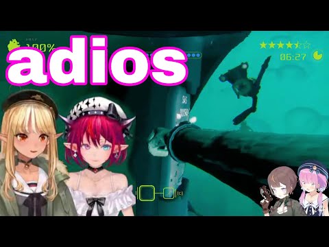 Shiranui Flare and Luna Enjoying Irys And Anya Scream From Safe Place | Murky Diver [Hololive/Sub]