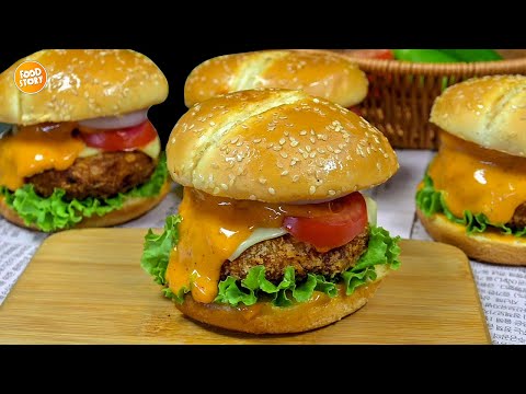 Chicken Patty Burger Recipe Better then mcdonald's Burger by Samina Food Story