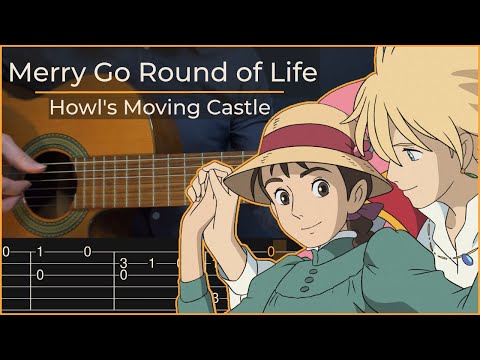 Merry Go Round of Life - Howl's Moving Castle (Simple Guitar Tab)