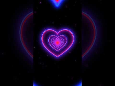 #Shorts Heart Tunnel💜Purple Heart Background | Neon Heart Background Video | Wallpaper Heart