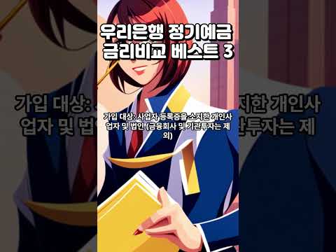 우리은행 정기예금 금리비교 베스트 3  #정기예금추천 #우리은행정기예금